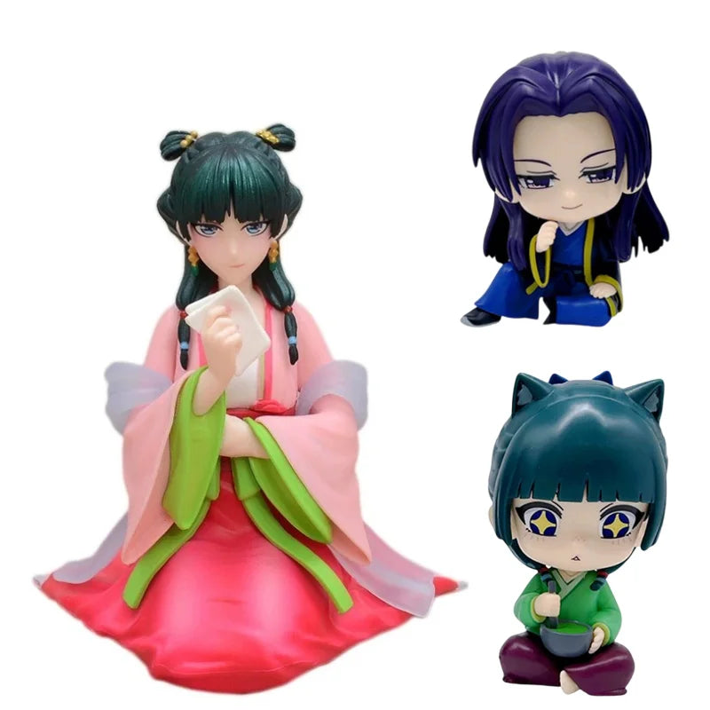 Anime The Apothecary Diaries Figure Maomao Sitting Posture National style  Pvc Model Kawaii cross-legged Collectible Model Doll