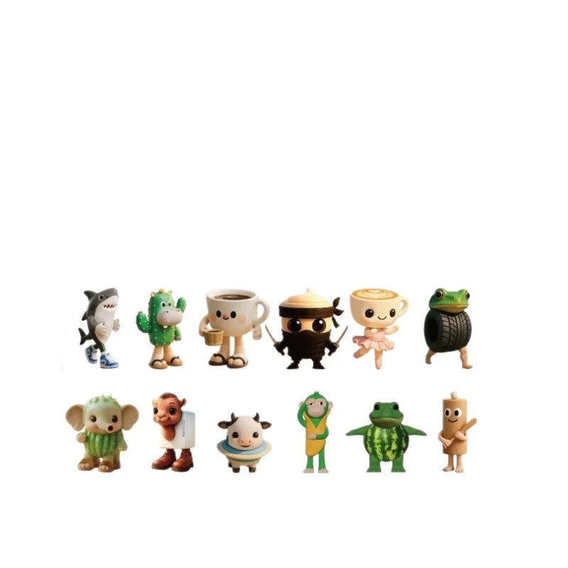 24PCS Blind Pack Italian Brainrot TungTungTung Sahur Tralalelo Tralala Q Version Figure Ornament Desktop Decoration Surprise Toy