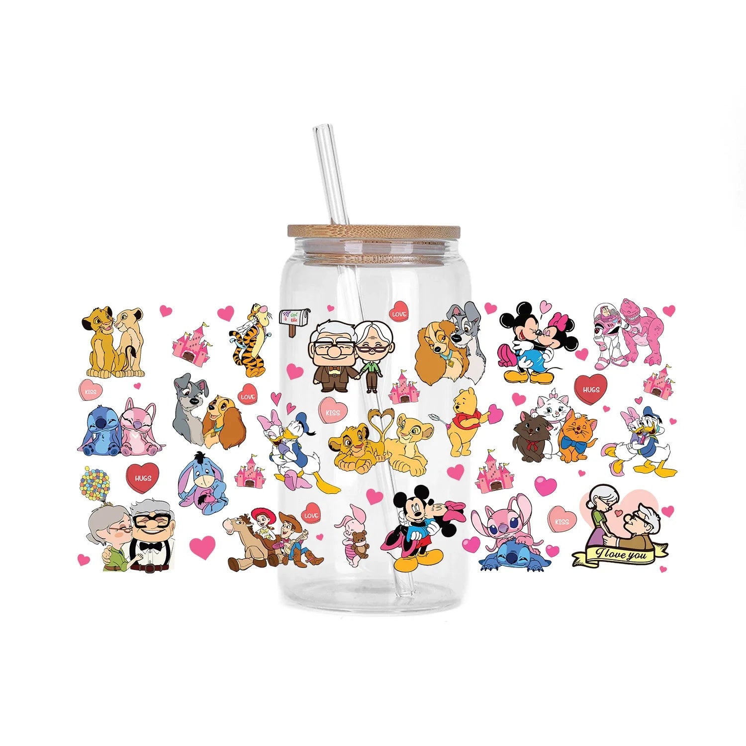 30 Style Valentine's Day Mickey XOXO UV Sticker Party DIY Decals 3D transfers uvdtf tumbler seal stickers 16oz uv dtf cup wraps