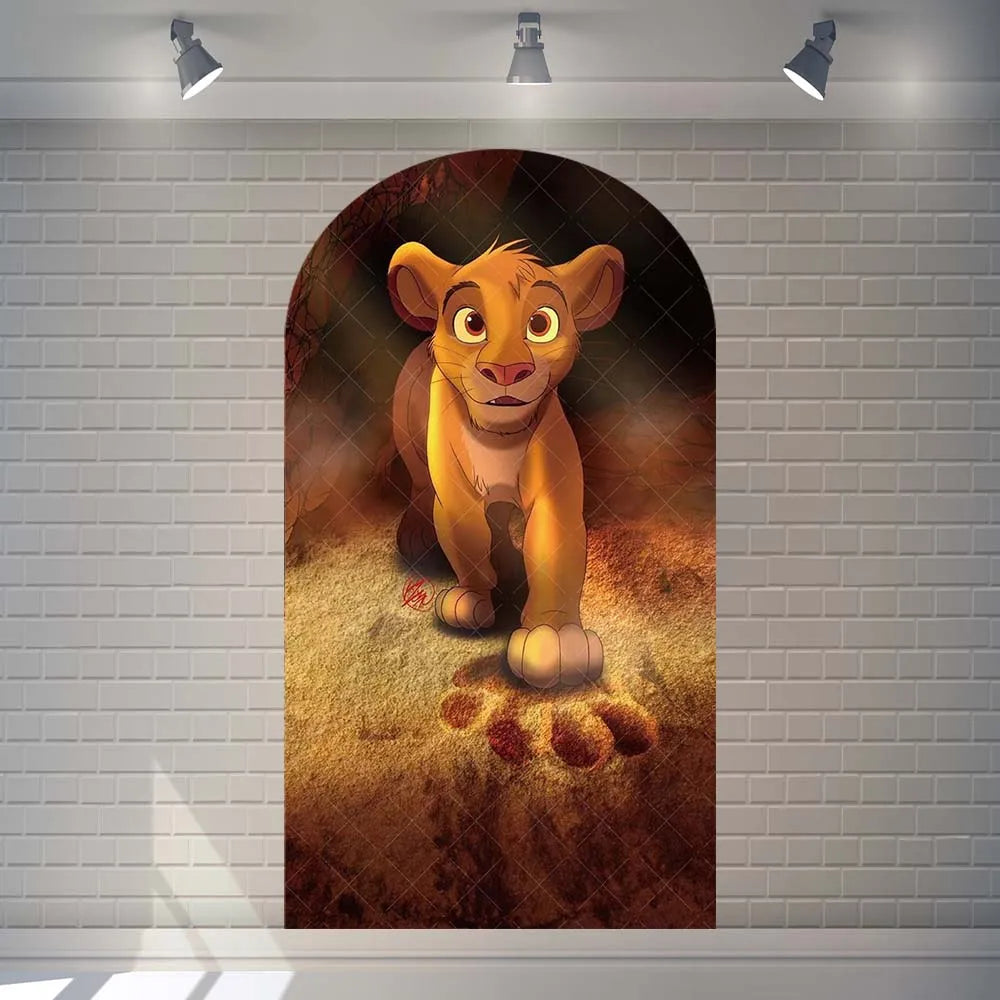 Custom Name Disney The Lion King Arch Backdrop Kids Birthday Party Cartoon Simba Decor Cover Baby Shower Photography Background