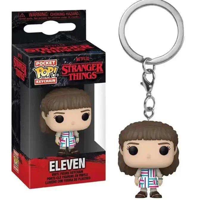 Funko Pop Pocket Keychain Eleven Robin Steve Dustin Key Ring Demogorgon Chain Model Carvinal Adults Children Toy Gift