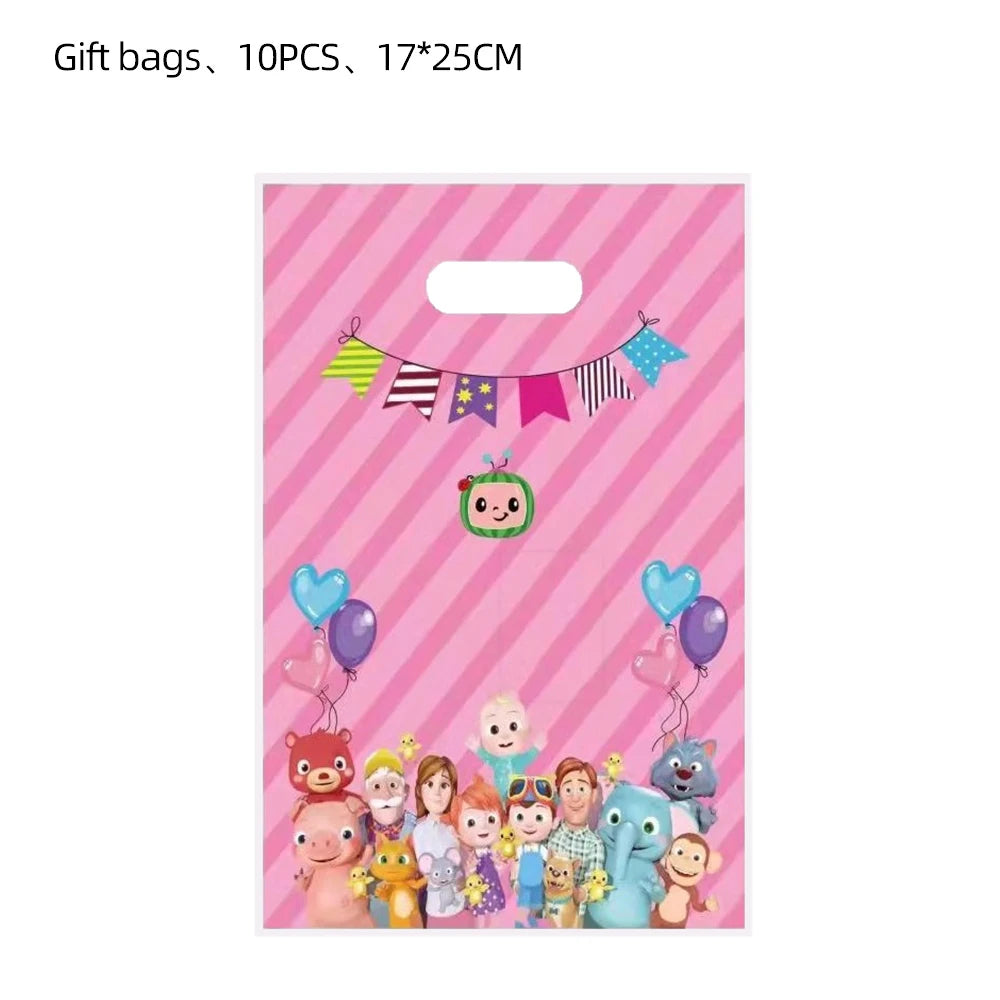 Cartoon Family Theme Birthday Party Decoration Disposable Set Tableware Plate Napkins Tablecloth For Kid Shower Supplies Puzzle