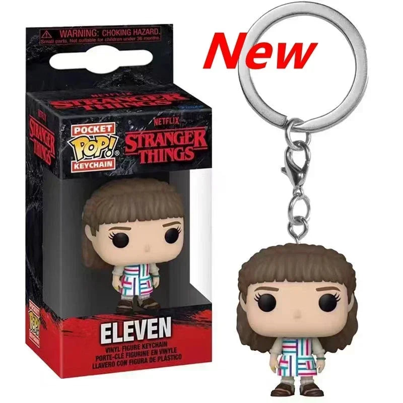 13 Styles FUNKO Pocket Stranger Keychain Eleven Dustin Barb Steve Demogorgon Action Figures Toys THINGS with Box