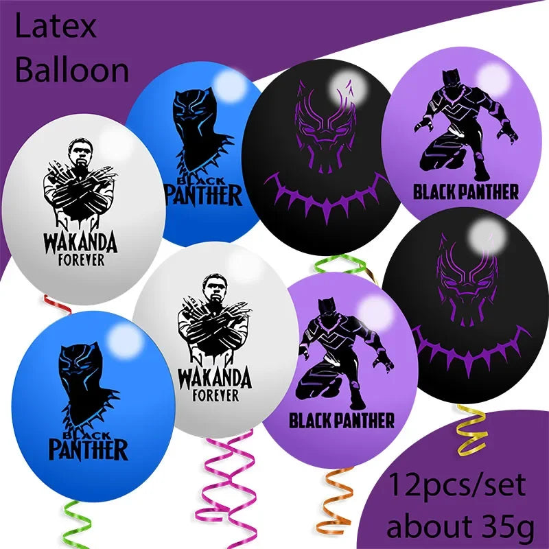 Hero Black Panther Cool Birthday Theme Favor Party Supplies Party Set Paper Cup Plate Gift Bag Banner Flag Baby Shower Supplies