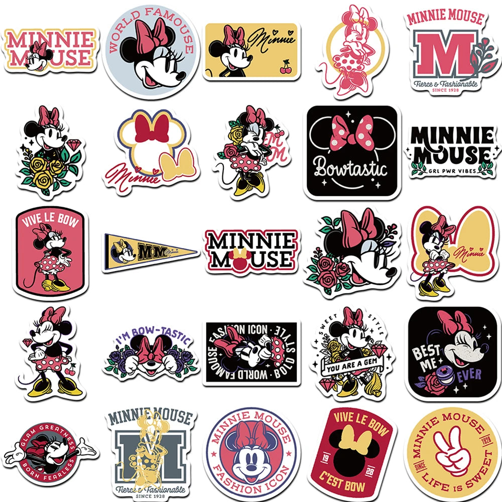 10/30/50pcs Disney Movie Mickey Minnie Graffiti Stickers Cute Cartoon Decals Laptop Motorcycle Car Phone Waterproof Sticker Toys
