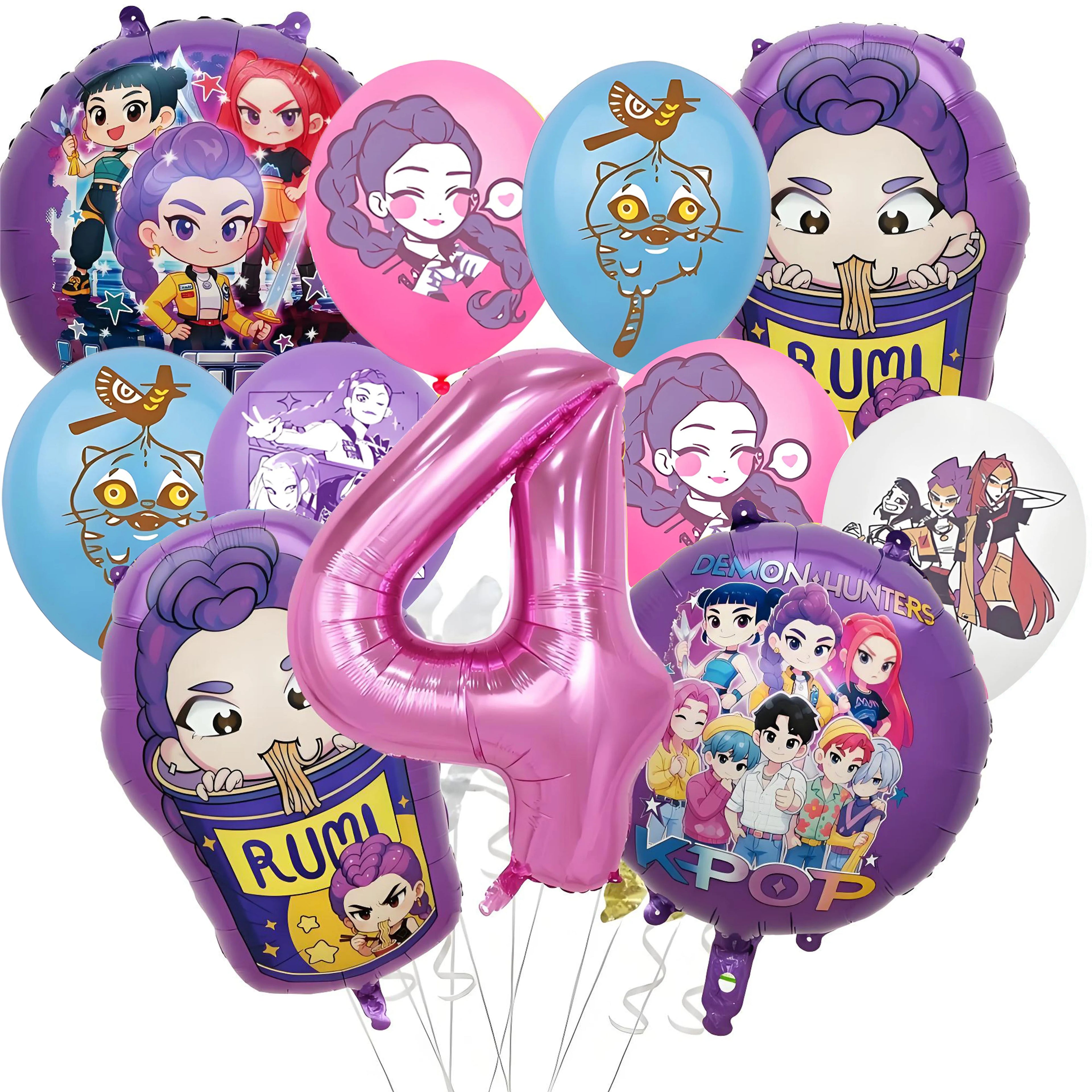 Demon Hunter Birthday Party Supplies Favors Kids Surprise Goody Bags Fillers Balloons Banner for Girls K-pop Anime Cosplay Party