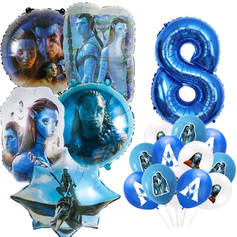 Avatar 3 Balloon Birthday Party Decoration Tableware Cup Plate Tablecloth Banner Background Gift Bag Baby Shower Supplies Gift