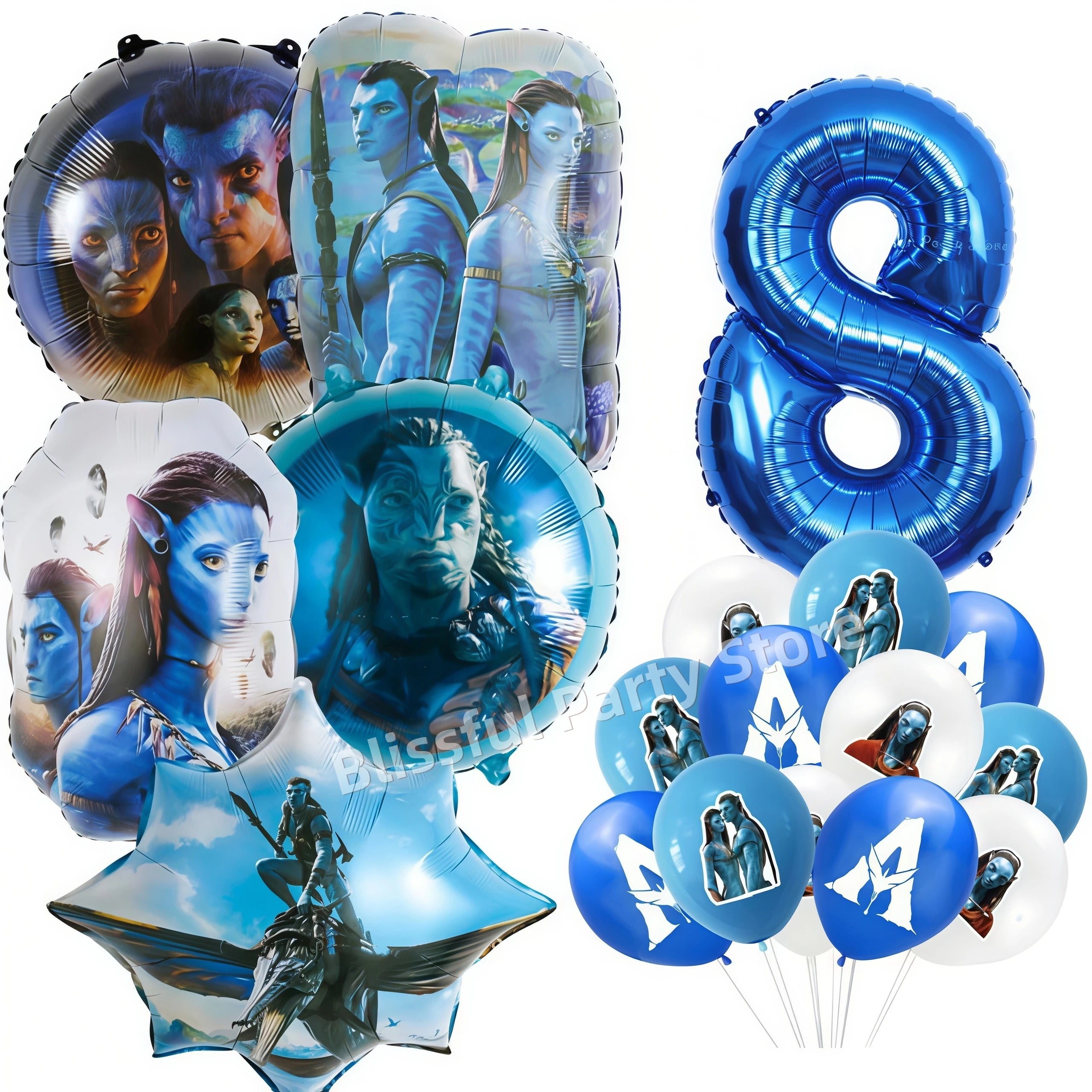 Avatar Theme Balloon Set Birthday Decoration Fire and Ash‌ Number Ballon Movie Themed Boy Party Supplies Gift Baby Shower Globos