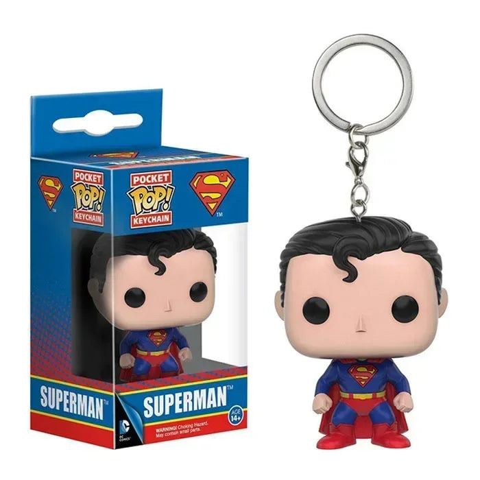 FUNKO Pop Batman Superman SuperGirl New Justice League Aquaman the Flash Wonder Women Pocket Pop Keychain Figure Collection Toys