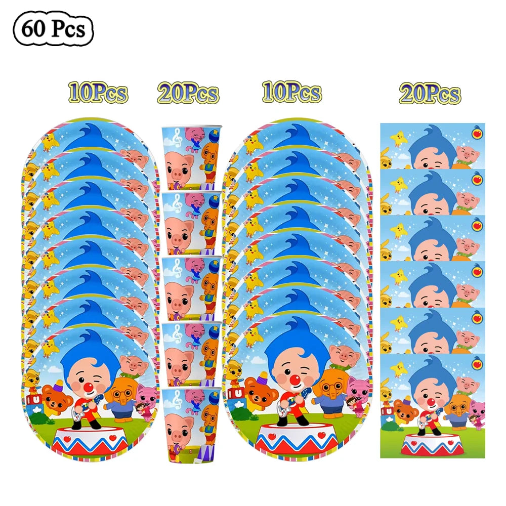 Circus Birthday Party Decor Set Clown Balloons Disposable Tableware Tablecloth Cup Kids Boy Party Supplies Baby Shower Gifts