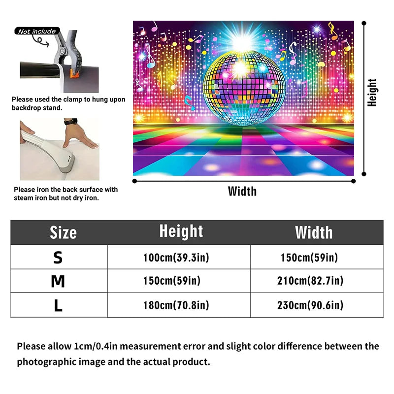 1 retro disco ball background, hip-hop party banner, suitable for birthdays, weddings, photos, videos, live events