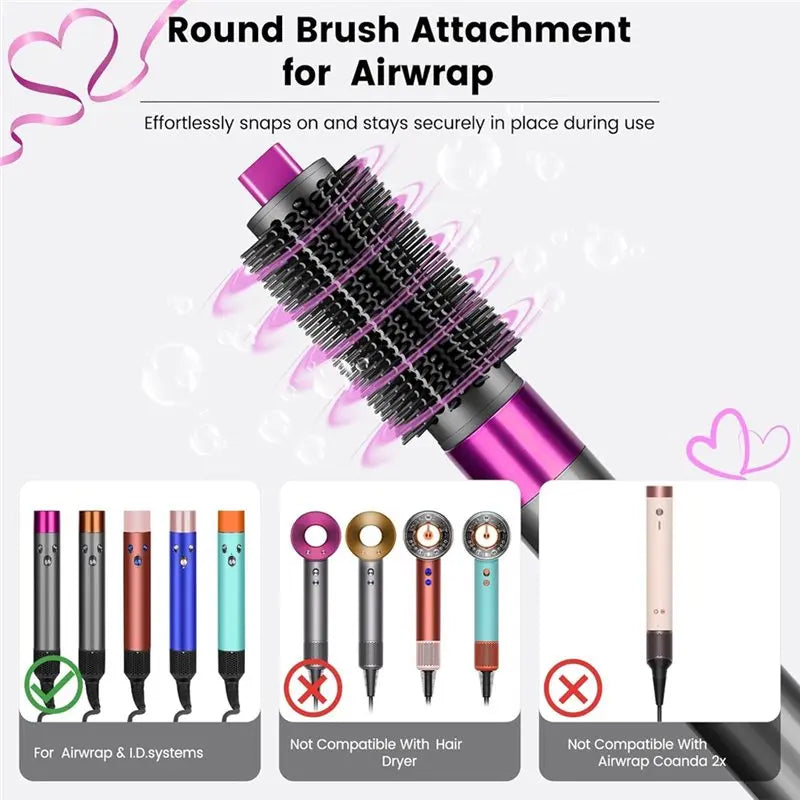 Upgraded Round Volumizing Brush Attachments And Small Round Brushes For Dyson Airwrap HS01 HS05 HS08 Models