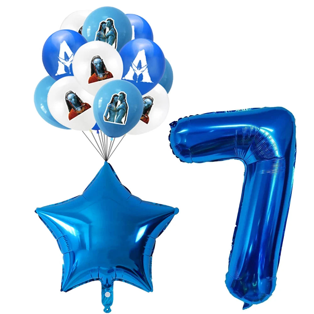 Disney Movie Avatar Birthday Party Decor Disposable Tableware Avatar 2 Balloons Set Cake Topper Gift Bags Baby Kid Party Supplie