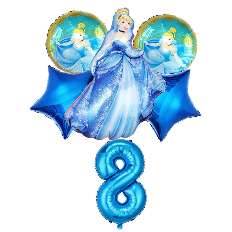 Disney Cinderella Theme Party Supplies Girls Birthday Decoration Tableware Set Paper Cup Plate Tablecloth Balloon Baby Shower