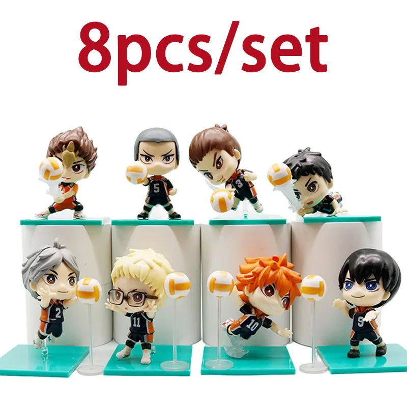 6-9cm Haikyuu!!  Volleyball Boys Anime Figures Hinata Shoyo Tobio Kageyama Daichi Sawamura Models Toy Passionate Friend Gifts