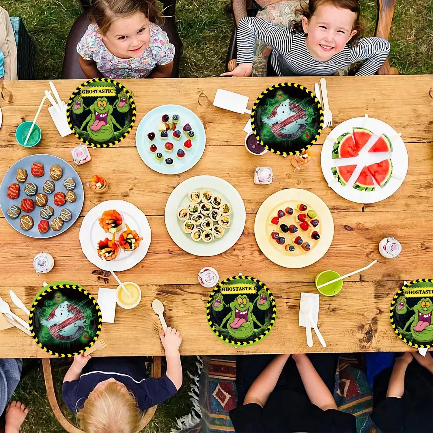 Ghost Busters Birthday Party Decor Catch Ghost Disposable Tableware Tablecloth Plate Cup Baby Shower Supplies Kids Boys Favors