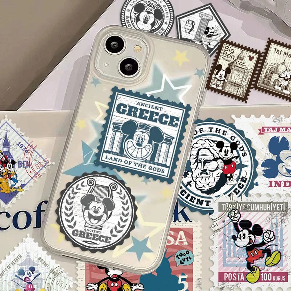 10/30/50pcs Disney Retro Mickey Stamps Cartoon Stickers Funny Graffiti Sticker for Kids Toy DIY Stationery Notebook Phone Decals