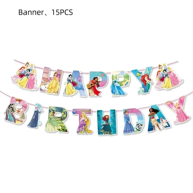 Disney Cinderella Theme Party Supplies Girls Birthday Decoration Tableware Set Paper Cup Plate Tablecloth Balloon Baby Shower