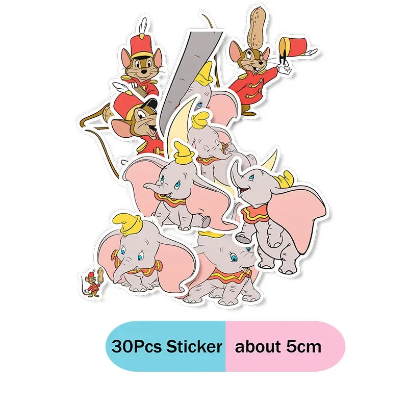 Cartoon Dumbo Theme Birthday Decorations Disposable Party  Tableware Sticker Label Children's Day Baby Shower Supplies