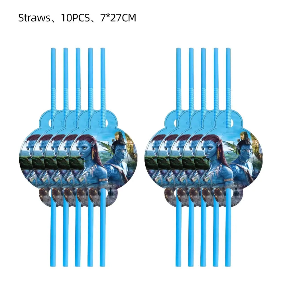 Disney Movie Avatar Birthday Party Decor Disposable Tableware Avatar 2 Balloons Set Cake Topper Gift Bags Baby Kid Party Supplie