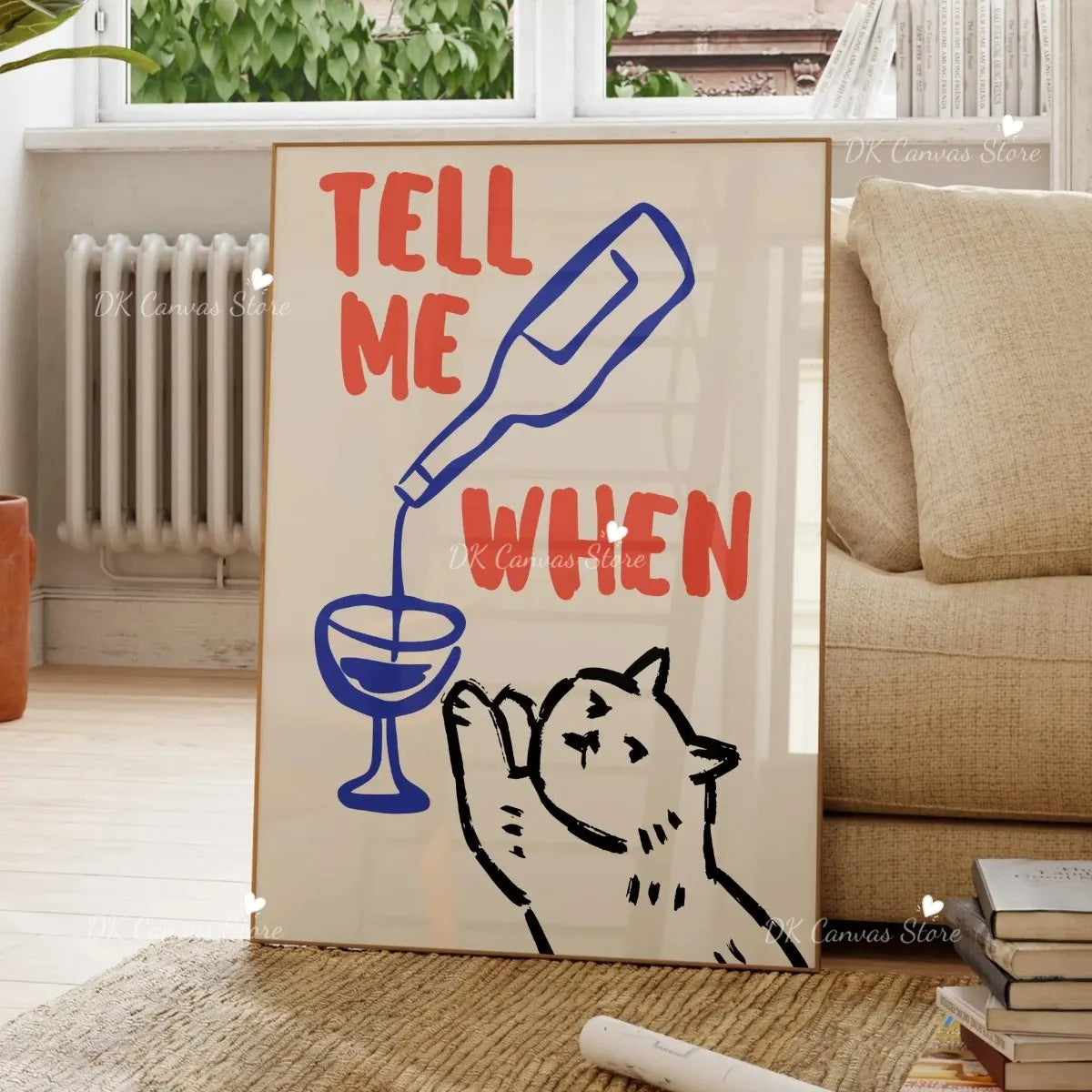 "Tell Me When" Quote Canvas Print Poster Funny Coffee Wine Cheese Cooking Art Prints Restaurant Kitchen Wall Art Home Decor