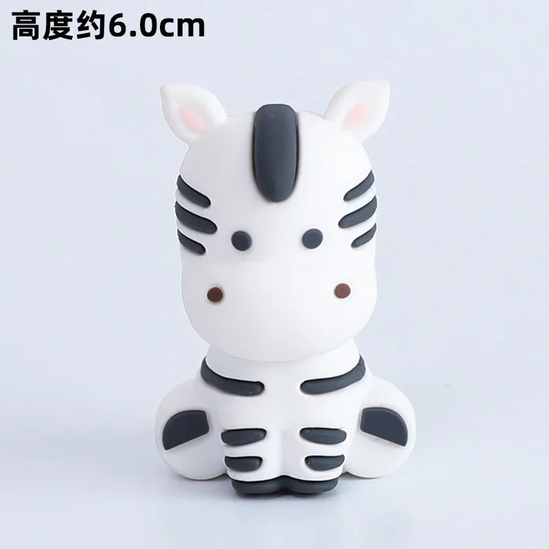 Cute Forest Animal Cake Topper Jungle Safari Birthday Decor Supplies Giraffe Elephant Lion Tiger Cake Decor For Kids 1 2 3 Years