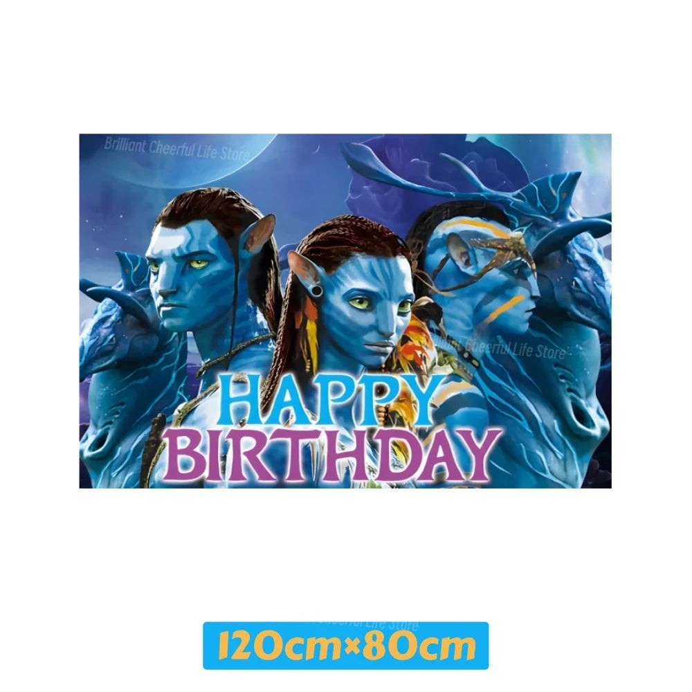 Avatar 3 Balloon Birthday Party Decoration Tableware Cup Plate Tablecloth Banner Background Gift Bag Baby Shower Supplies Gift