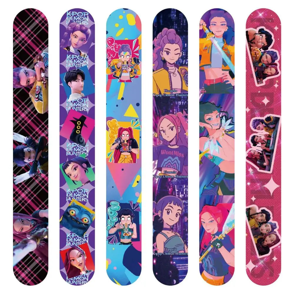 12-36pcs K-Ppop Demon Hunters Slap Bracelets Party Favors Birthday Party Gifts for Kids Snap Bracelets Christmas Party Decoratio