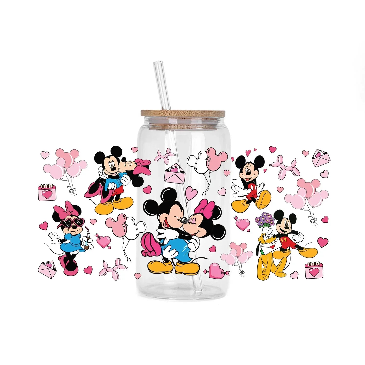 30 Style XOXO Happy Valentine Mickey Family UV Sticker DIY Decals 3D transfers uvdtf stickers 16oz uv dtf cup wraps