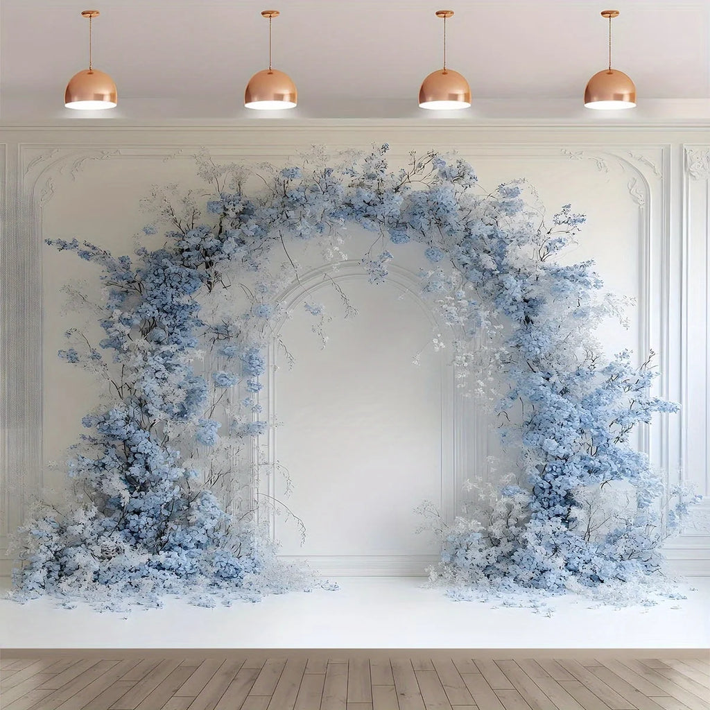1 PC, luxurious light blue floral arch, suitable for weddings, birthdays, anniversaries, party event backgrounds