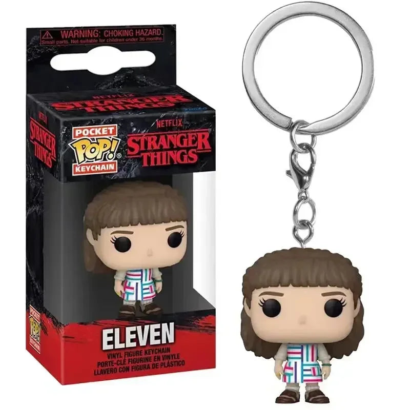 Funko POP Eleven Long Hair Pocket Keychain Vinyl Toy Figures Collection Model Toys for Children Birthday Carvinal Collect Gift