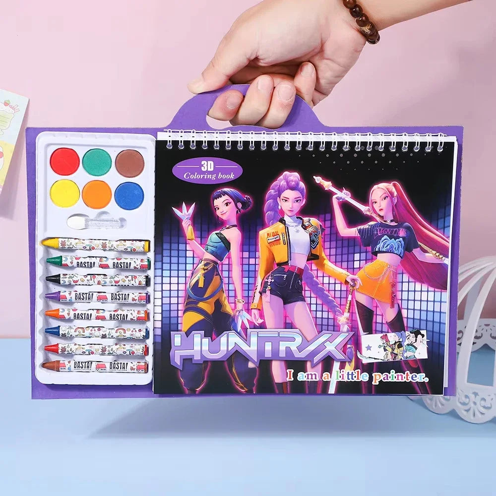 BEST SELLER! KPop Demon Hunters Kids Tracing & Coloring Book - Cartoon Line Art Sketchbook | Christmas Gift