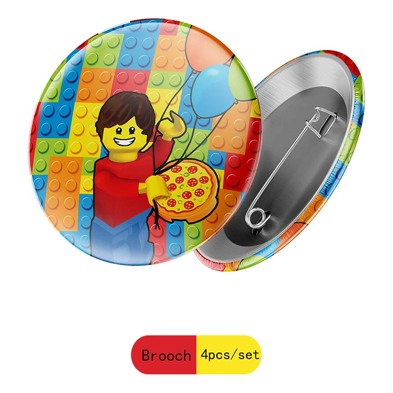 Building Blocks  Theme Birthday DIY Party Disposable tableware balloons water bottle labels banner boys girls decoration