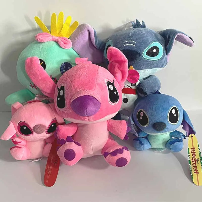 12cm-20cm Lilo And Stitch Couple Style Plush toy Cute Cartoon Pink Stitch soft Stuffed Plush Dolls Pendant Toys Christmas Gifts