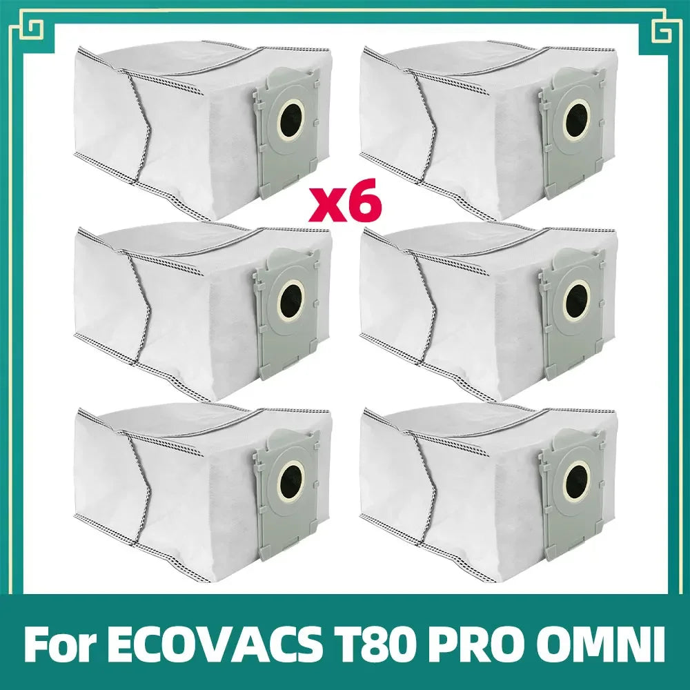 Compatible For ECOVACS T80 PRO OMNI / T80 OMNI Robot Vacuum Replacement Main Roller Mop Cloth Side Brush Dust Bag HEPA Filter