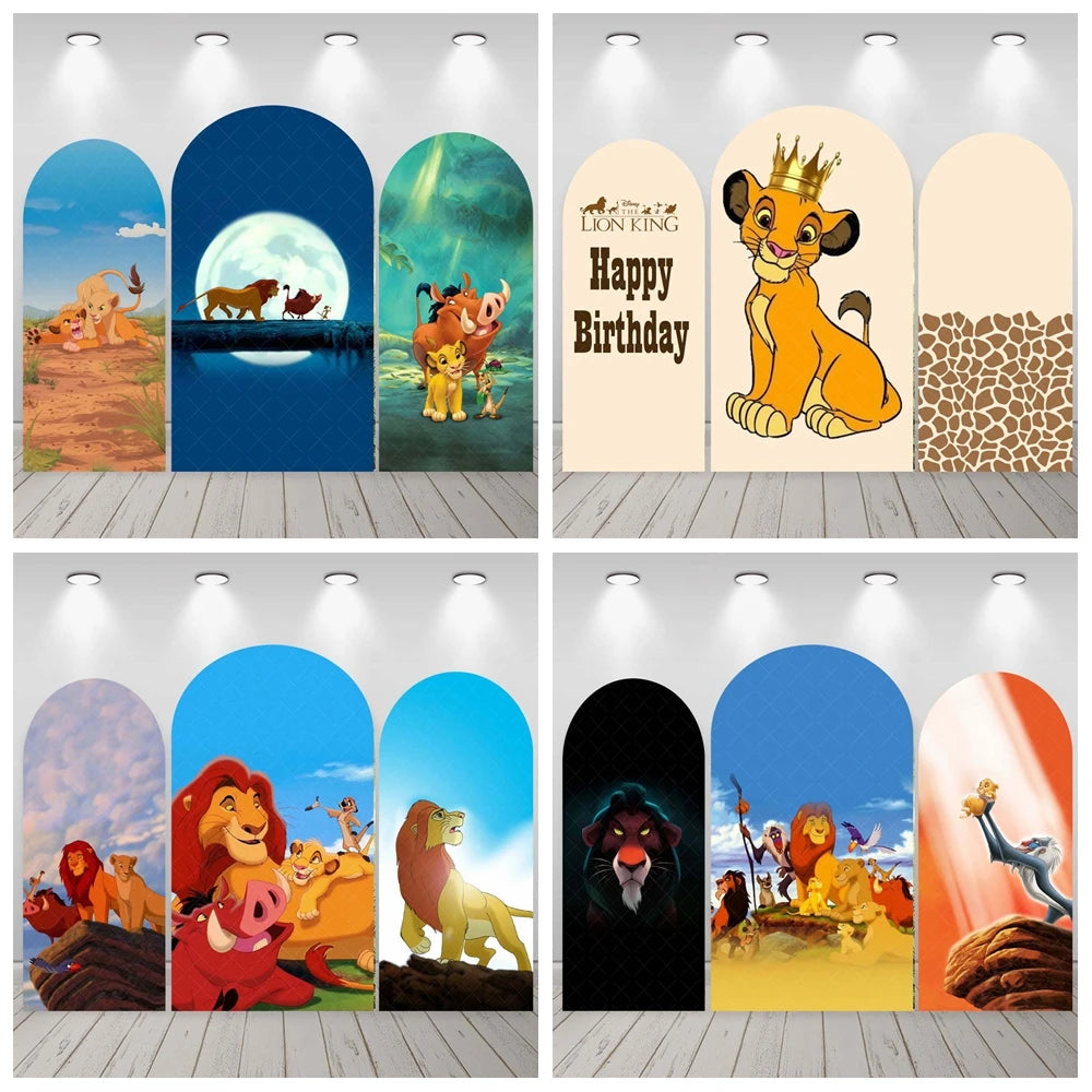 Custom Name Disney The Lion King Arch Backdrop Kids Birthday Party Cartoon Simba Decor Cover Baby Shower Photography Background