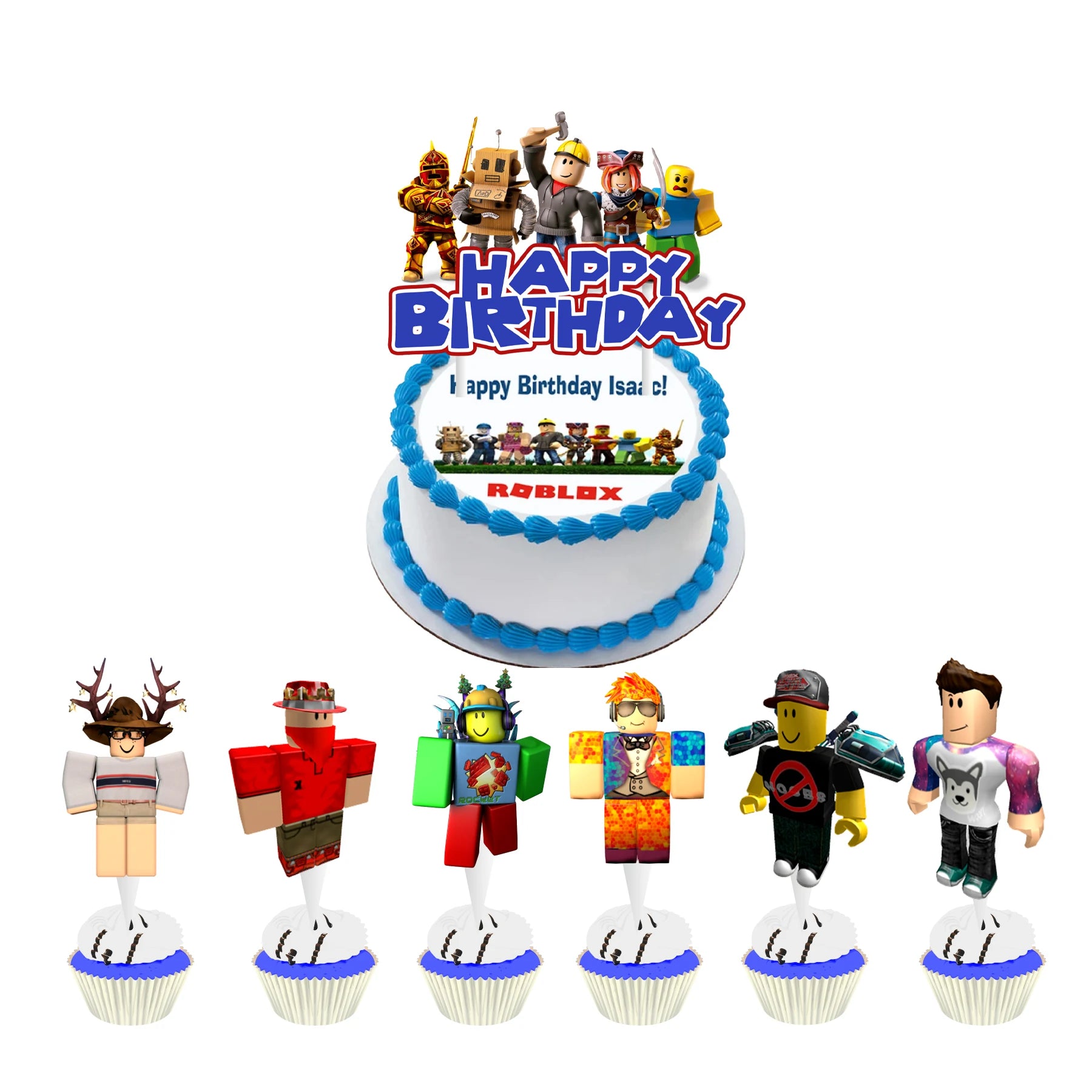 New Roblox Cake Decorations Cartoon Party Cake Topper For Kids Birthday Party 1st Baby Shower Boy Game Cake Decor Supplies Gifts