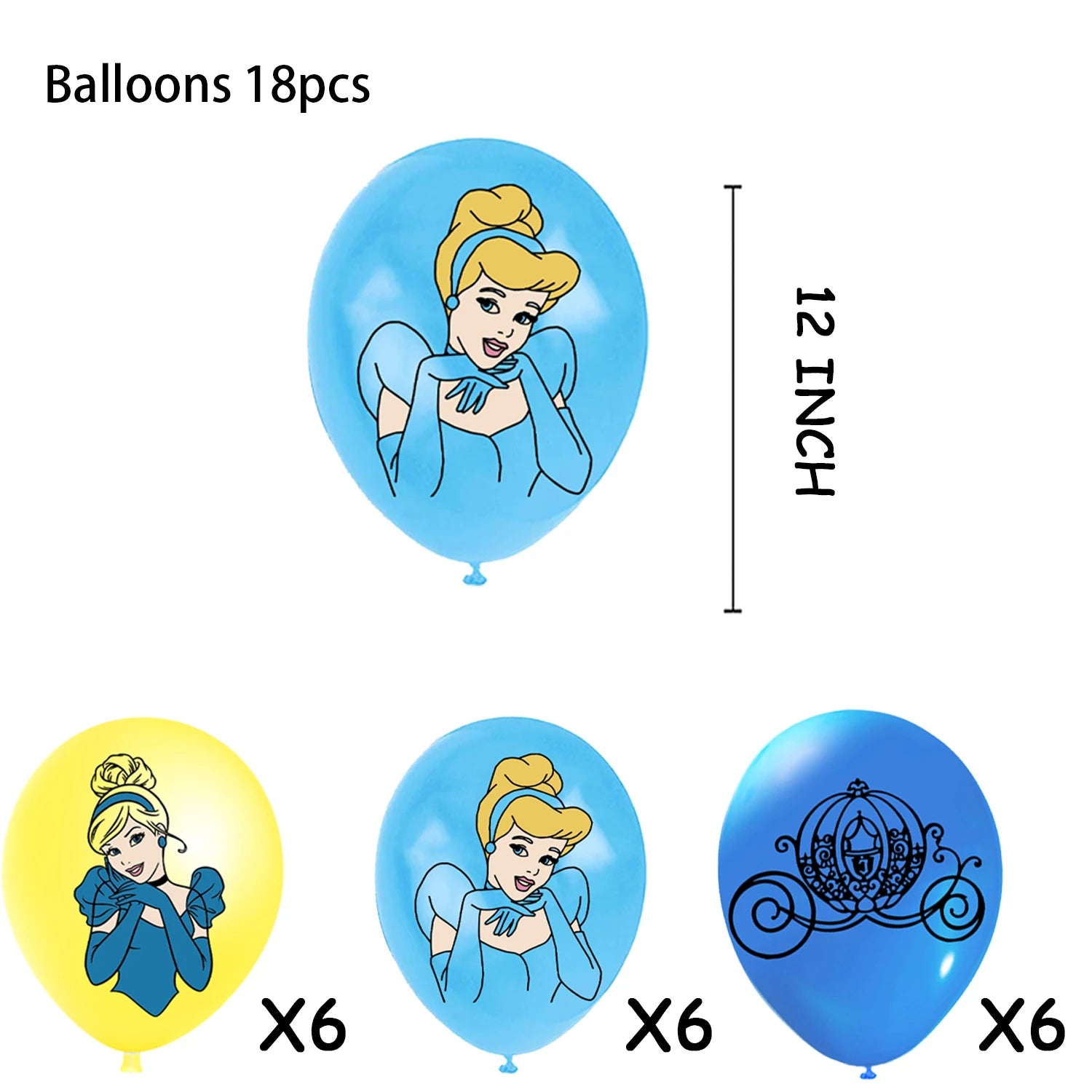 Disney Cinderella Theme Party Supplies Girls Birthday Decoration Tableware Set Paper Cup Plate Tablecloth Balloon Baby Shower