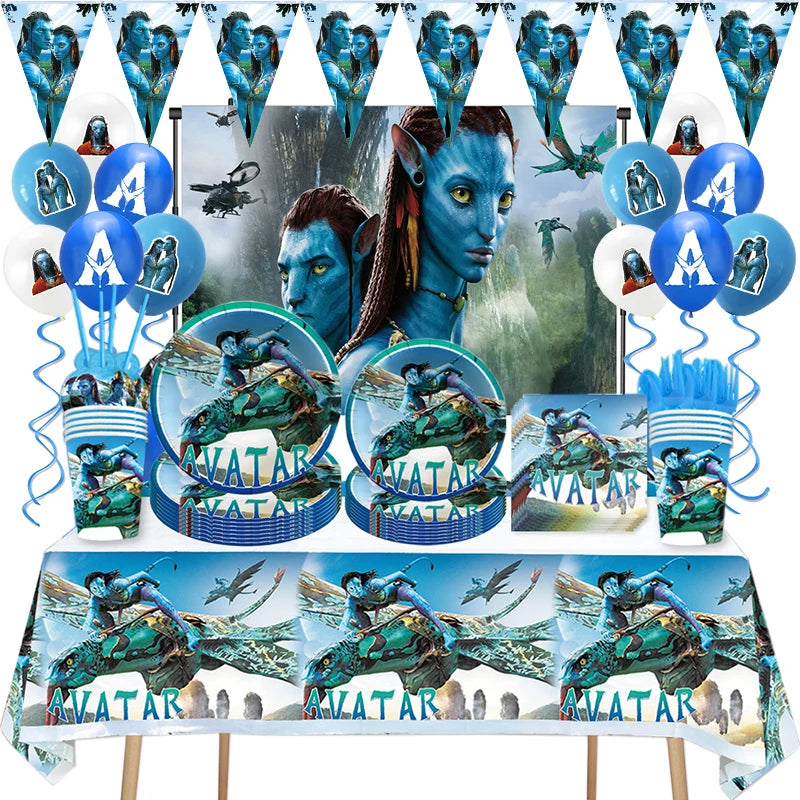 Customizable The Movie Avatar Balloon Birthday Party Decoration Banner Cake Topper Child Birthday Party Supplise Baby Shower