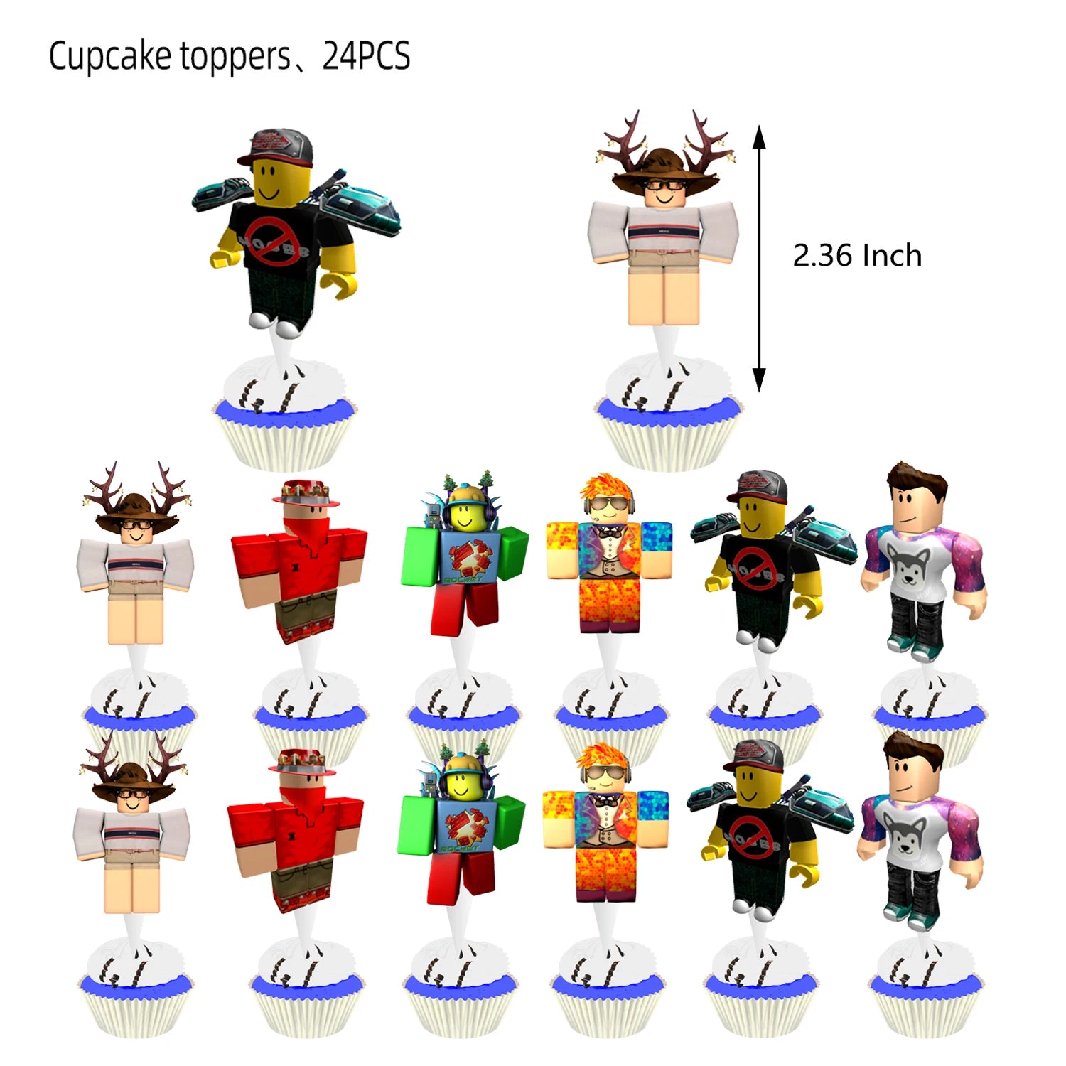 New Roblox Cake Decorations Cartoon Party Cake Topper For Kids Birthday Party 1st Baby Shower Boy Game Cake Decor Supplies Gifts