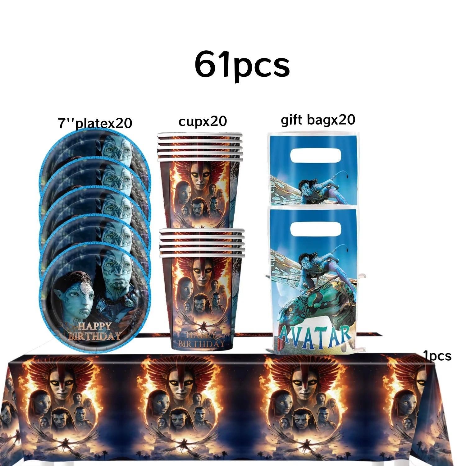 Avatar 3 Balloon Birthday Party Decoration Tableware Cup Plate Tablecloth Banner Background Gift Bag Baby Shower Supplies Gift