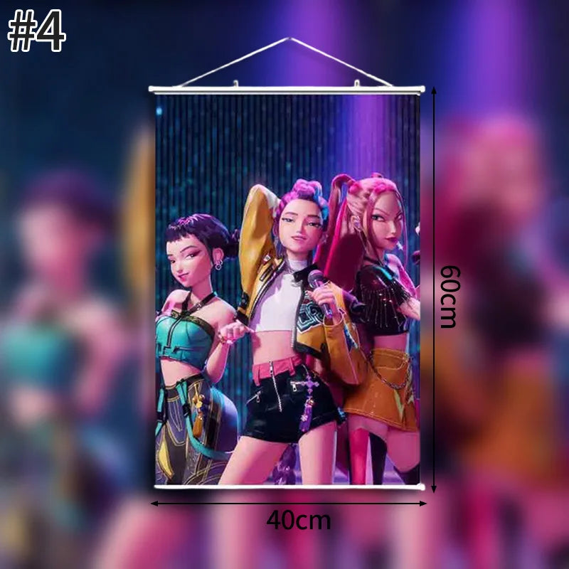 Demon Hunters Birthday Balloons Huntrix Birthday Kpop Warriors Balloons Birthday Backdrop Cloth Kpop Birthday Decor Accessiories