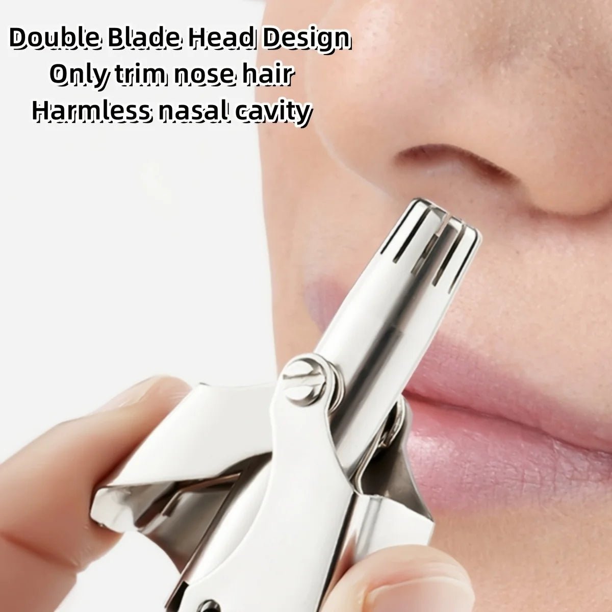 LISI Washable Portable Manual Nose Hair Trimmer for Men & Women Waterproof Stainless Steel Ear Hair Trimmer with Cleaning Brush