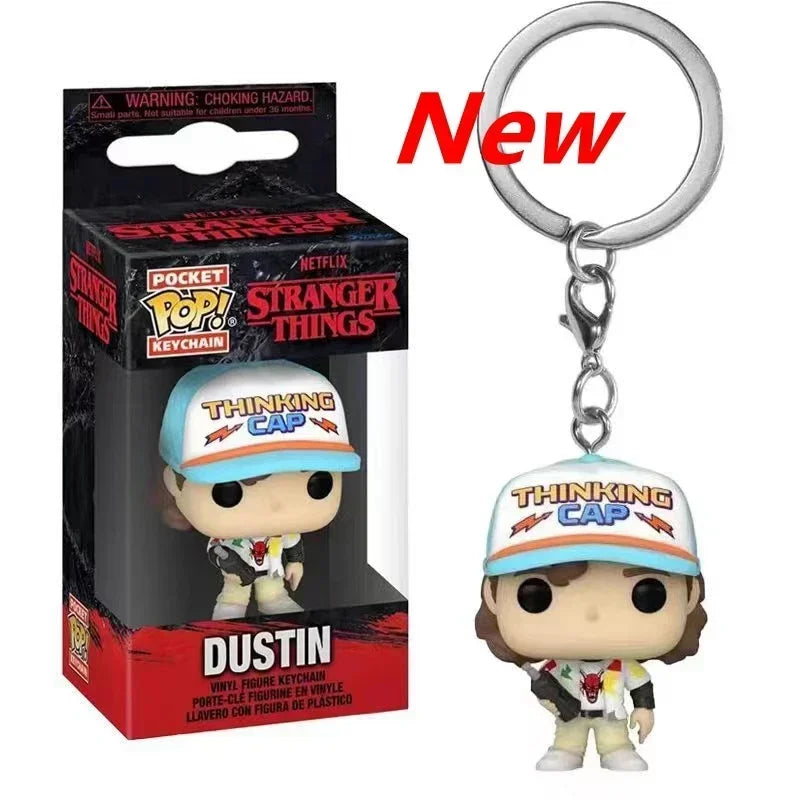 13 Styles FUNKO Pocket Stranger Keychain Eleven Dustin Barb Steve Demogorgon Action Figures Toys THINGS with Box