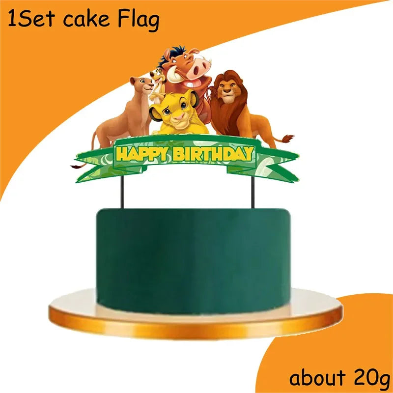 Disney Lion King Graduation Theme Decorations Lion King Backdrop Disposable Tableware Baby Shower Kids Party Supplies Gift