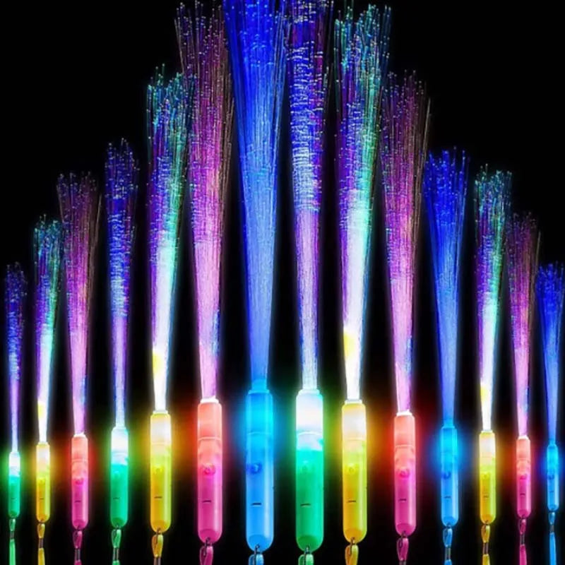 12/24Pcs/lot LED Glow Stick Colorful Fiber Glow Stick LED Toy Party Night Light Props Christmas Birthday Gift Wedding Party Gift