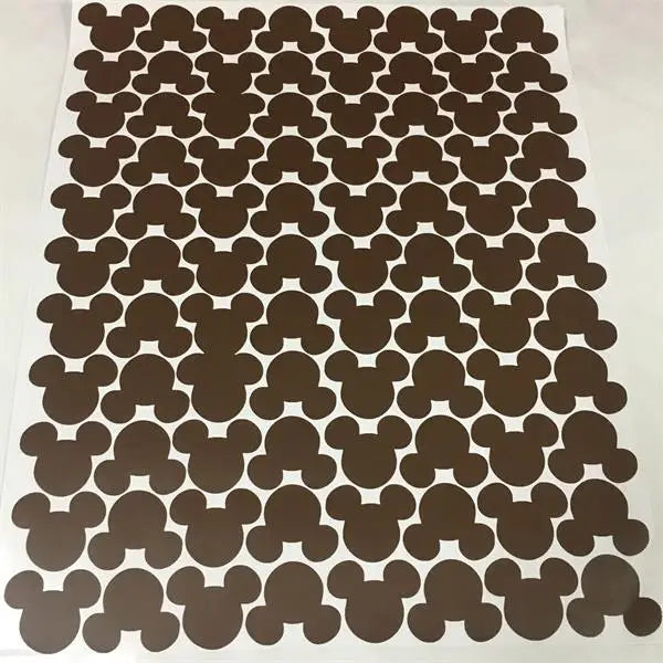 88pcs/set Cartoon Mouse Head Wall Sticker For Kids Rooms Home Decor Glass Bottle Kitchen Label Adhesive Stickers Art Wallpaper