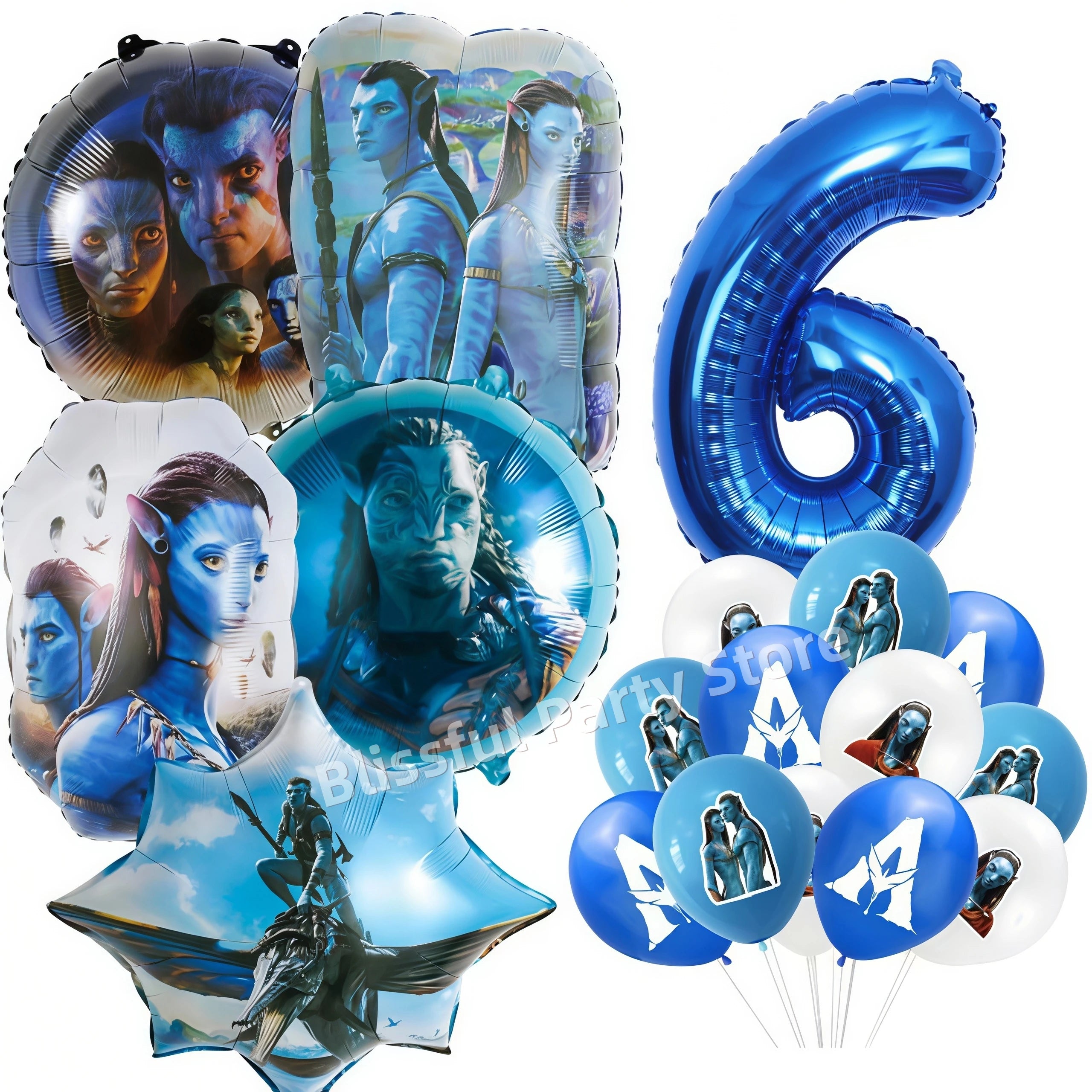 Avatar Theme Balloon Set Birthday Decoration Fire and Ash‌ Number Ballon Movie Themed Boy Party Supplies Gift Baby Shower Globos