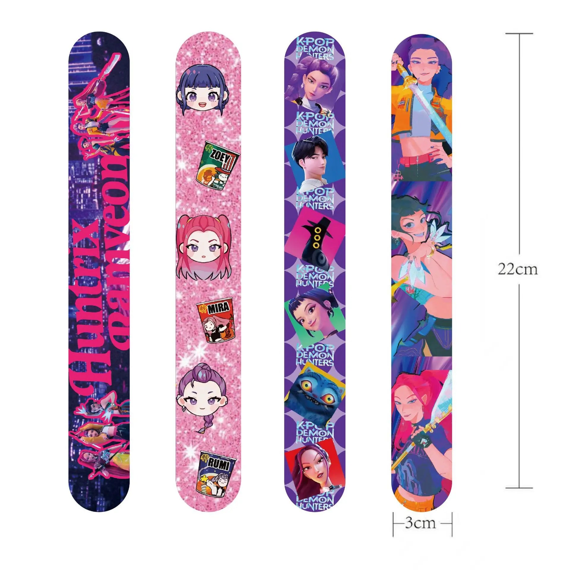 12/24/36pcs Kpop Demon Hunters Slap Bracelets Party Favors Snap Bracelets Birthday Party Gifts Decoration Supply Christmas Gifts
