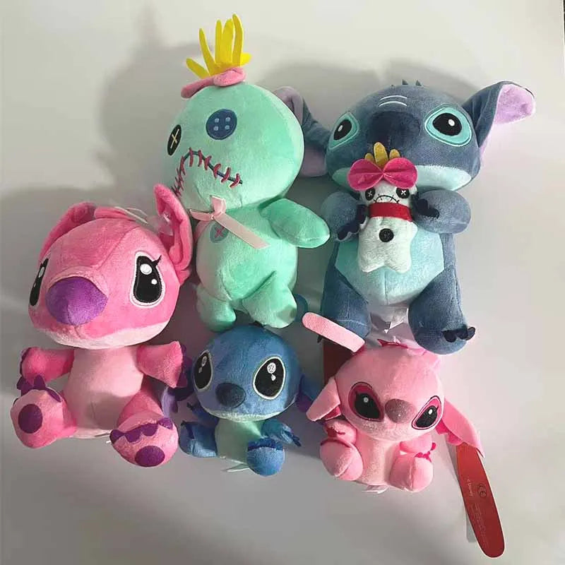 12cm-20cm Lilo And Stitch Couple Style Plush toy Cute Cartoon Pink Stitch soft Stuffed Plush Dolls Pendant Toys Christmas Gifts